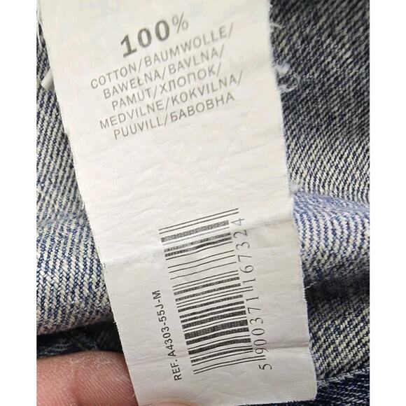 Reserved Jean Jacket Womens Medium Blue Denim Two Button Pockets Cotton - Picture 14 of 15